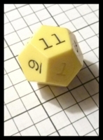 Dice : Dice - 12D - Yellow with Sharp Edges - Sept 2012 KC